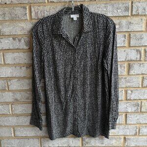 J. Jill Geo Print Button Up Long Sleeve Blouse Women's Size XS